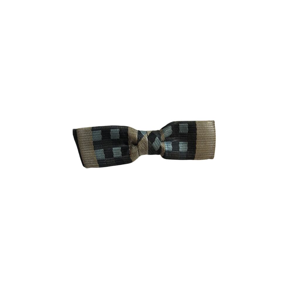 Tan and Blue Bowtie Checked Ever Grip Junior Geometric Vintage Clip On